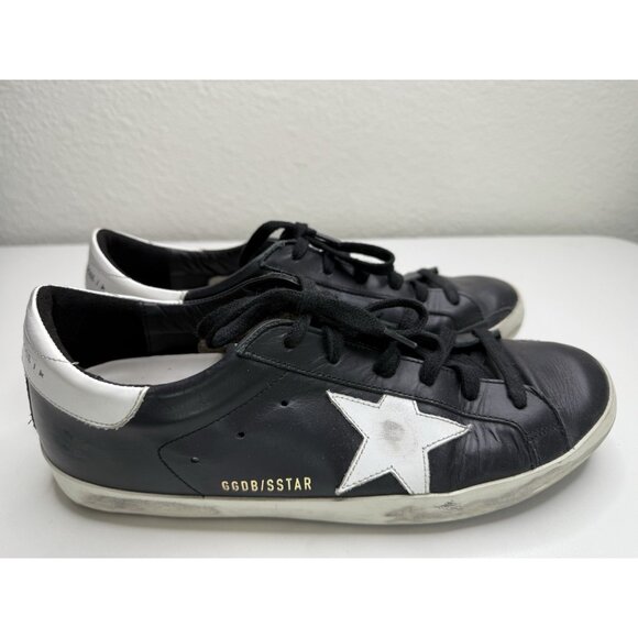 Golden Goose Super-Star Leather Sneakers in Black and White Size 41 - Picture 4 of 16